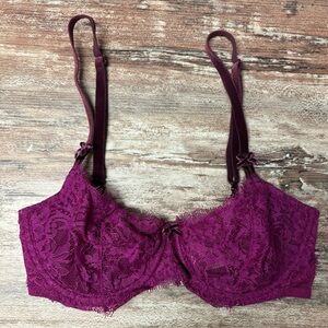 Victoria’s Secret | Dream Angels Push Up without Padding Purple Lace Bra, 32D